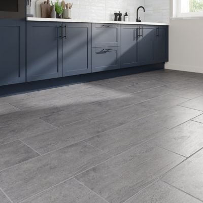 Carrelage sol et mur intérieur gris effet pierre L.60 x l.30 cm x ép.9,5 mm, Oikos