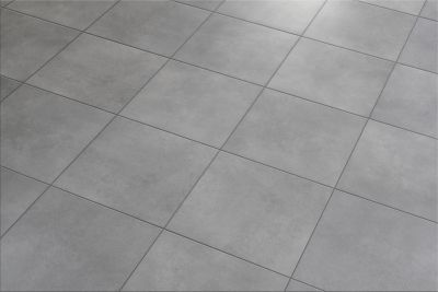Carrelage sol et mur intérieur gris mat effet béton L.42.6 x l.42.6 cm x ép.7,4 mm, Konkrete