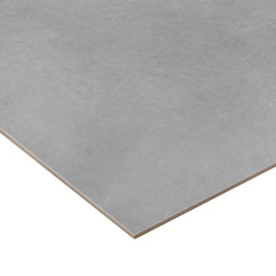 Carrelage sol et mur intérieur gris mat effet béton L.61,6 x l.61,6 cm x ép.8,5 mm, Konkrete