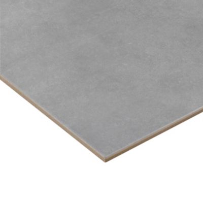 Carrelage sol et mur intérieur gris mat effet béton L.61,7 x l.30,7 cm x ép.7,4 mm, Konkrete