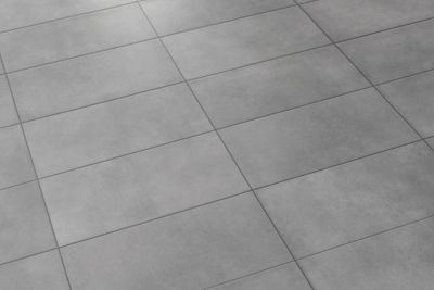 Carrelage sol et mur intérieur gris mat effet béton L.61,7 x l.30,7 cm x ép.7,4 mm, Konkrete