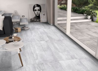 Carrelage sol et mur intérieur gris mat effet pierre L.120 x l.60 cm x ép.9 mm, Cemlam