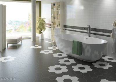Carrelage sol et mur intérieur hexagonal uni blanc mat L.20 x l.17,5 cm x ép.8 mm, Hexa