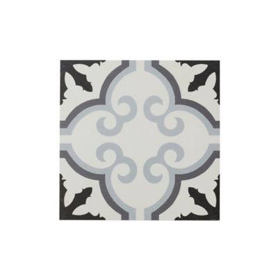 Carrelage sol et mur intérieur Hydrolic effet carreau de ciment décor fleur multicolore L. 20 x l. 20 x Ep. 1 cm Colours
