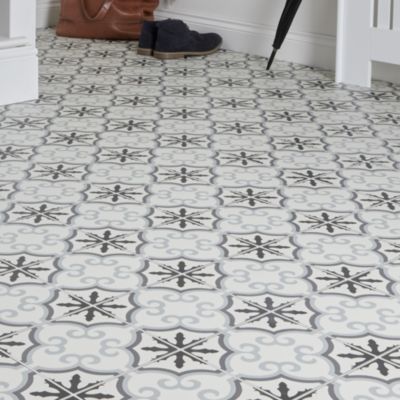 Carrelage sol et mur intérieur Hydrolic effet carreau de ciment décor fleur multicolore L. 20 x l. 20 x Ep. 1 cm Colours
