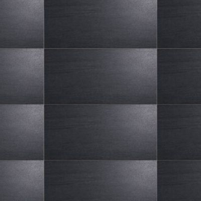 Carrelage sol et mur intérieur noir effet pierre L.60 x l.30 cm x ép.9,5 mm, Oikos
