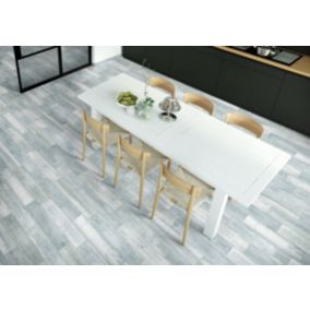 Carrelage sol et mur Julyo aspect bois gris 15 x 60 cm