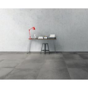 Carrelage sol et mur Metro anthracite 71 x 71 cm