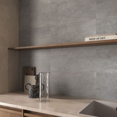 Carrelage sol et mur Mitha gris clair 30x60cm