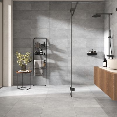 Carrelage sol et mur Mitha gris clair 60x60cm