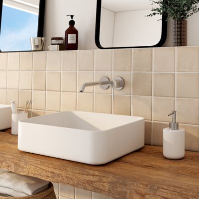 Carrelage sol et mur Zoon beige 10 x 10 cm