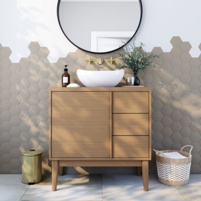 Carrelage sol et mur Zoon hexagonal beige 12 x 10 cm