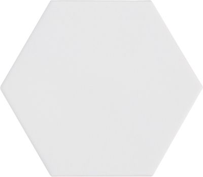 Carrelage sol et mur Zoon hexagonal blanc 12 x 10 cm