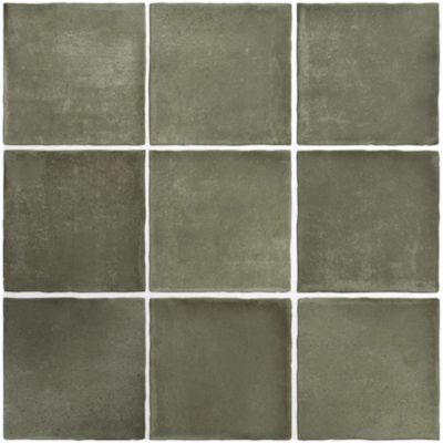 Carrelage sol et mur Zoon vert 10 x 10 cm