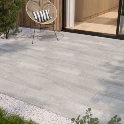 Carrelage sol extérieur beige effet pierre L.62 x l.31 cm x ép.7,4 mm, English Stone