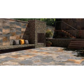 Carrelage sol extérieur Denali multicouleur 30 x 60 cm
