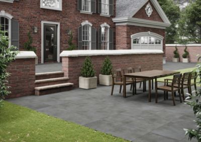 Carrelage sol extérieur effet béton gris anthracite L.60 x l.60 cm x ép.20 mm, Rohe