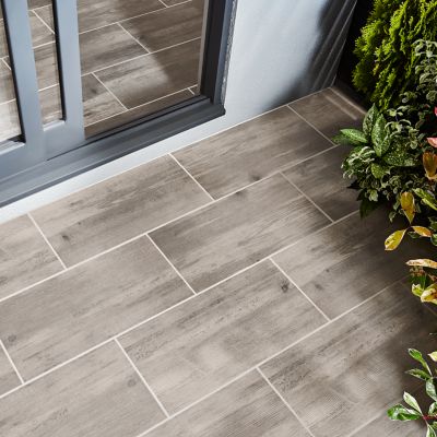 Carrelage sol extérieur effet bois gris clair L.60 x l.30 cm x ép.8,7 mm, Norwegio