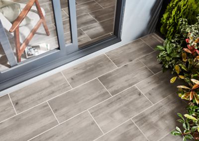 Carrelage sol extérieur effet bois gris clair L.60 x l.30 cm x ép.8,7 mm, Norwegio