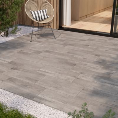 Carrelage sol extérieur effet bois gris clair L.60 x l.30 cm x ép.8,7 mm, Norwegio