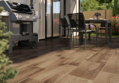 Carrelage sol extérieur effet bois marron clair L.60 x l.30 cm x ép.8,7 mm, Norwegio