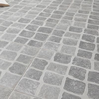 Carrelage sol extérieur effet pavés tons gris L.30,38 x l.30,38 cm x ép.7 mm, Blocce