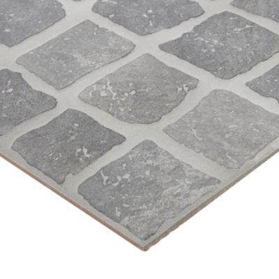 Carrelage sol extérieur effet pavés tons gris L.30,38 x l.30,38 cm x ép.7 mm, Blocce