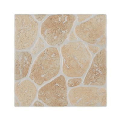 Carrelage sol extérieur effet pierre beige et marron L.30,38 x l.30,38 cm x ép.7 mm, Searocca