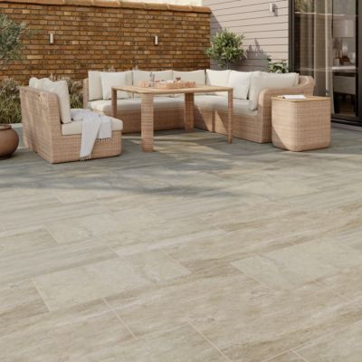 Carrelage sol extérieur effet pierre beige L.60 x l.30 cm x ép.8,7 mm, Volfy