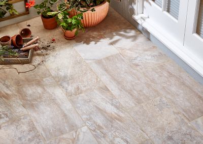 Carrelage sol extérieur effet pierre beige L.60 x l.30 cm x ép.8,7 mm, Volfy