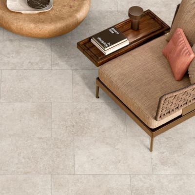 Carrelage sol extérieur effet pierre beige L.60 x l.40 cm x ép.9 mm, Crosscut