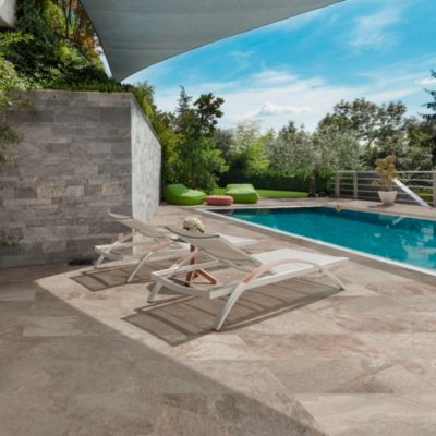 Carrelage sol extérieur effet pierre beige rosé L.60 x l.30 cm x ép.9 mm, Denali