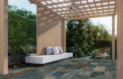 Carrelage sol extérieur effet pierre oxydée L.60 x l.30 cm x ép.9 mm, Denali