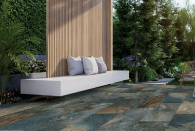 Carrelage sol extérieur effet pierre oxydée L.60 x l.30 cm x ép.9 mm, Denali