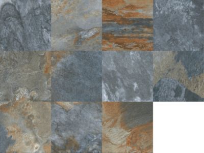 Carrelage sol extérieur effet pierre oxydée L.60 x l.60 cm x ép.9 mm, Denali
