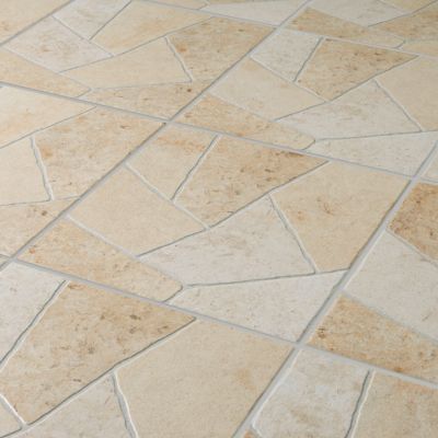 Carrelage sol extérieur effet pierre tons beiges L.42,04 x l.42,04 cm x ép.7,4 mm, Piazza