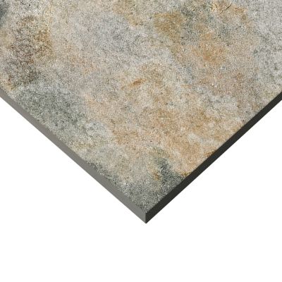 Carrelage sol extérieur effet pierre vert oxydé L.60 x l.30 cm x ép.9 mm, Denali