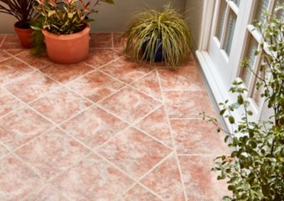 Carrelage sol extérieur effet terre cuite L.33,3 x l.33,3 cm x ép.7 mm, Terracotta