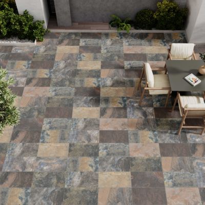 Carrelage sol extérieur en grès cérame effet pierre de Bali l.60 x L.30 cm x ép.8,7 mm Maui