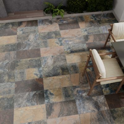 Carrelage sol extérieur en grès cérame effet pierre de Bali l.60 x L.30 cm x ép.8,7 mm Maui