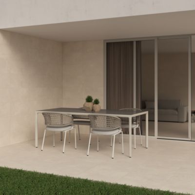 Carrelage sol extérieur en grès cérame émaillé effet béton beige l.30 x L.60 x ép. 0.9 cm District