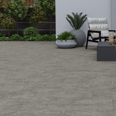 Carrelage sol extérieur en grès cérame émaillé effet béton gris anthracite l.30 x L.60 x ép.0.9 cm Bauha
