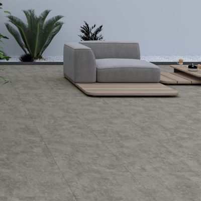 Carrelage sol extérieur en grès cérame émaillé effet béton gris anthracite l.60 x L.60 x ép. 0.9cm Bauha