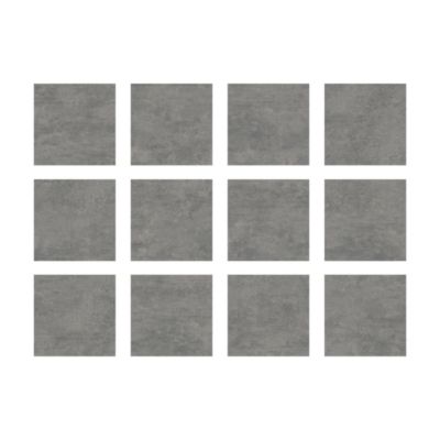 Carrelage sol extérieur en grès cérame émaillé effet béton gris anthracite l.60 x L.60 x ép. 0.9cm Bauha