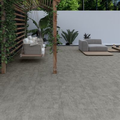 Carrelage sol extérieur en grès cérame émaillé effet béton gris anthracite l.60 x L.60 x ép. 0.9cm Bauha