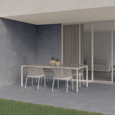 Carrelage sol extérieur en grès cérame émaillé effet béton gris l.30 x L.60 x ép. 0.9 cm District