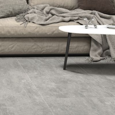 Carrelage sol extérieur en grès cérame émaillé effet béton gris perle l.60 x L.60 x ép. 0.9cm Bauha