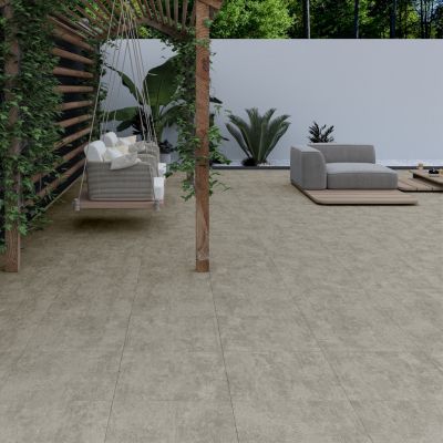 Carrelage sol extérieur en grès cérame émaillé effet béton gris perle l.60 x L.60 x ép. 0.9cm Bauha