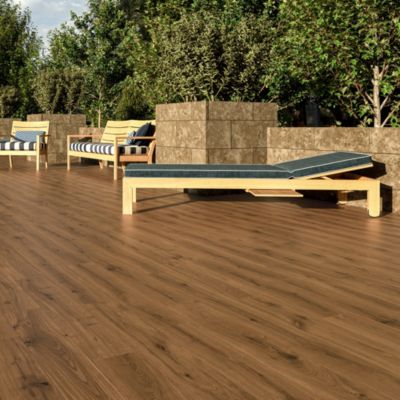 Carrelage sol extérieur en grès cérame émaillé effet bois café l.15 x L.90 x ép.0,86 cm Riverwood