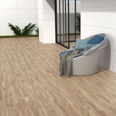 Carrelage sol extérieur en grès cérame émaillé effet bois clair l.20 x L.120 x ép.0,9 cm Urbanwood